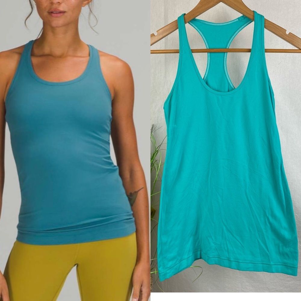 Lululemon Blue Cotton Sleeveless Basic Tank Top M